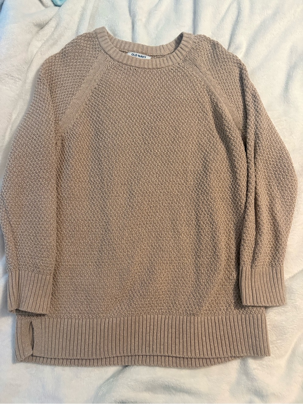 Old Navy Ladies Textured Crewneck Sweater - Taupe